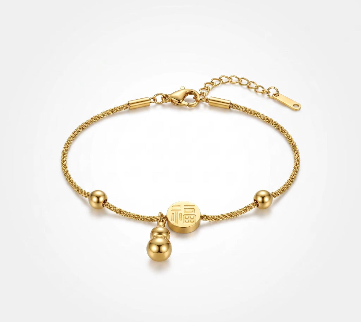 Golden Fu Fortune Bracelet – Adjustable Prosperity & Good Luck Bracelet