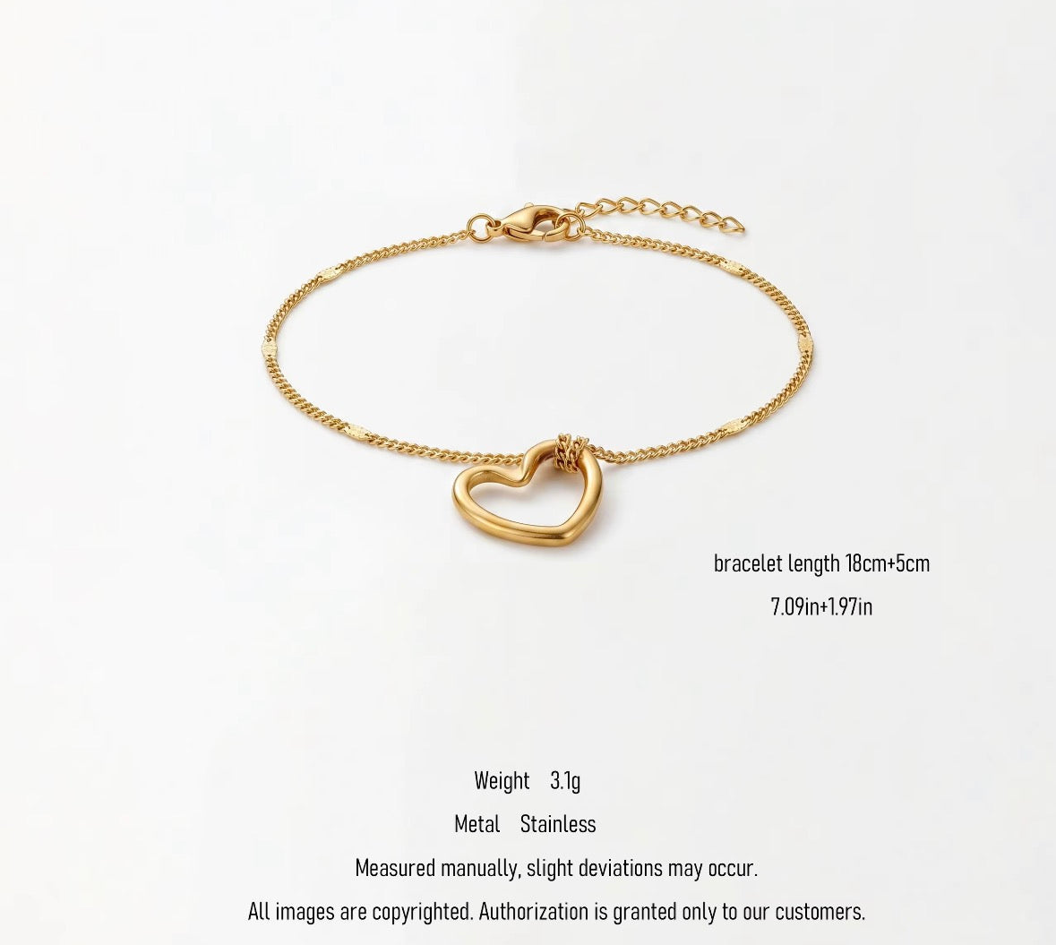 HeartLink™ Waterproof Stainless Steel Bracelet – Gold