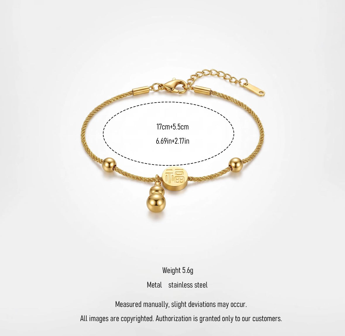 Golden Fu Fortune Bracelet – Adjustable Prosperity & Good Luck Bracelet