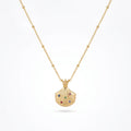 Women's Seashell Pendant Necklace Colorful CZ Shell Charm 18K Gold Plated
